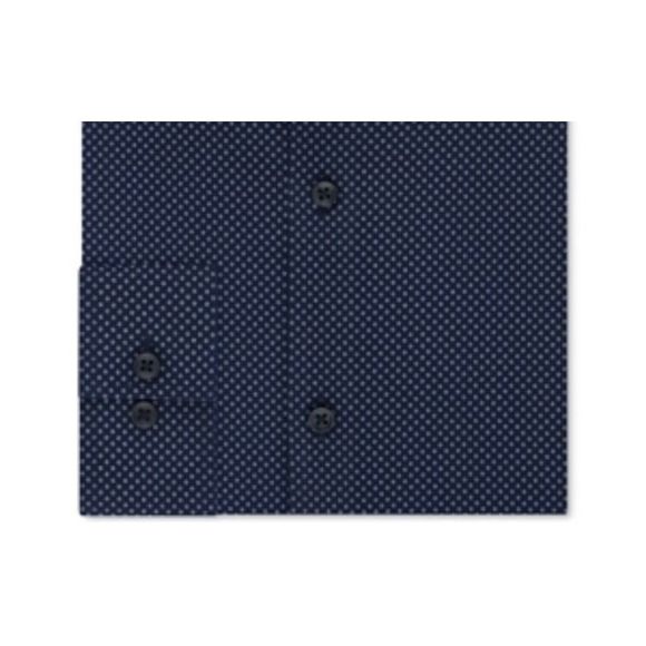 Michael Kors Men's Stretch Moisture WickingPrint Dress Shirt Blue Size XL - Picture 3 of 3